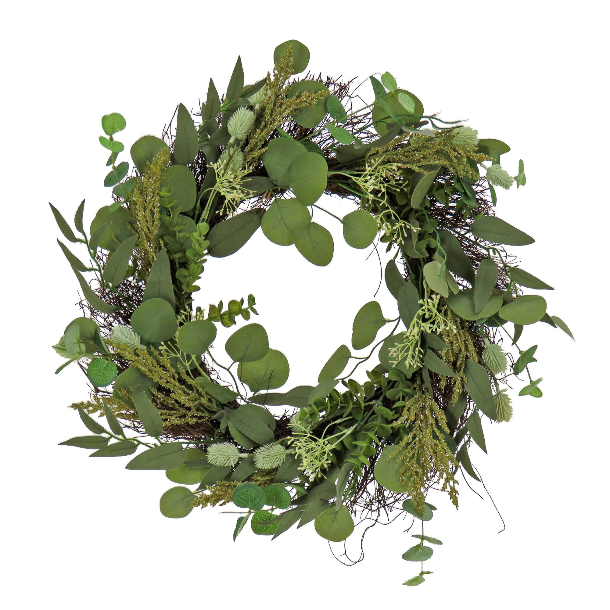 22" Eucalyptus & Baby’s Breath Spring Wreath